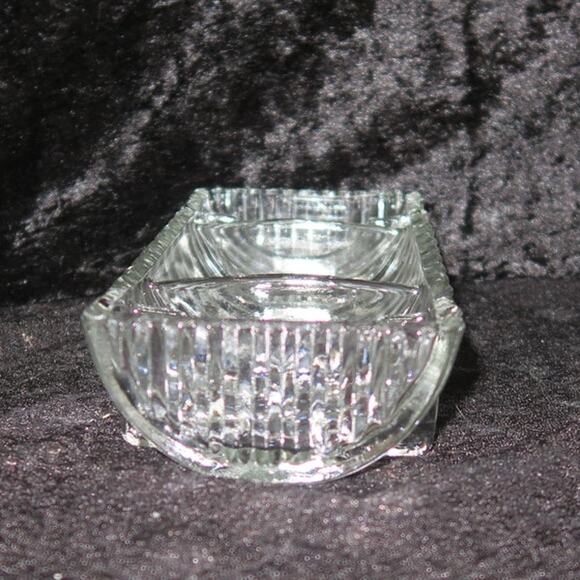 Footed Glass Trinket Tray Vanity Serving Decor Elegant Clear Divided - Picture 5 of 14